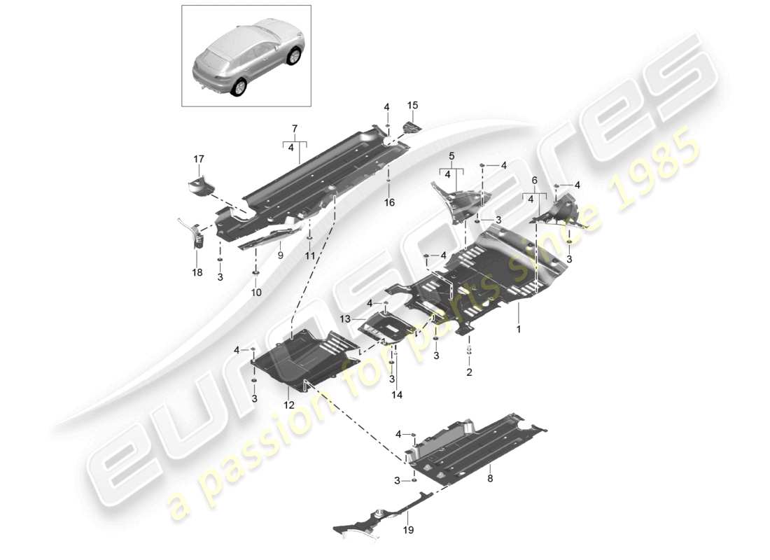 a part diagram from the porsche 2014 (macan) parts catalogue