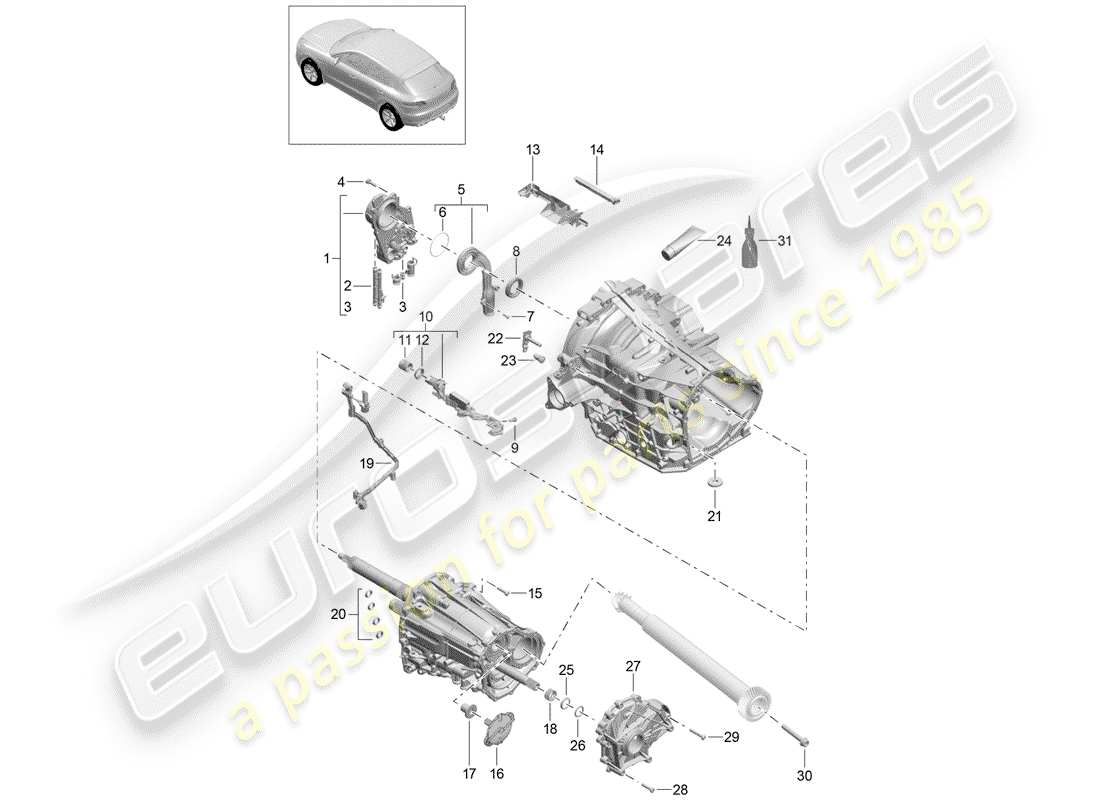 VIEW PARTS DIAGRAMS FROM THE PORSCHE MACAN PARTS CATALOGUE a part diagram from the porsche macan parts catalogue