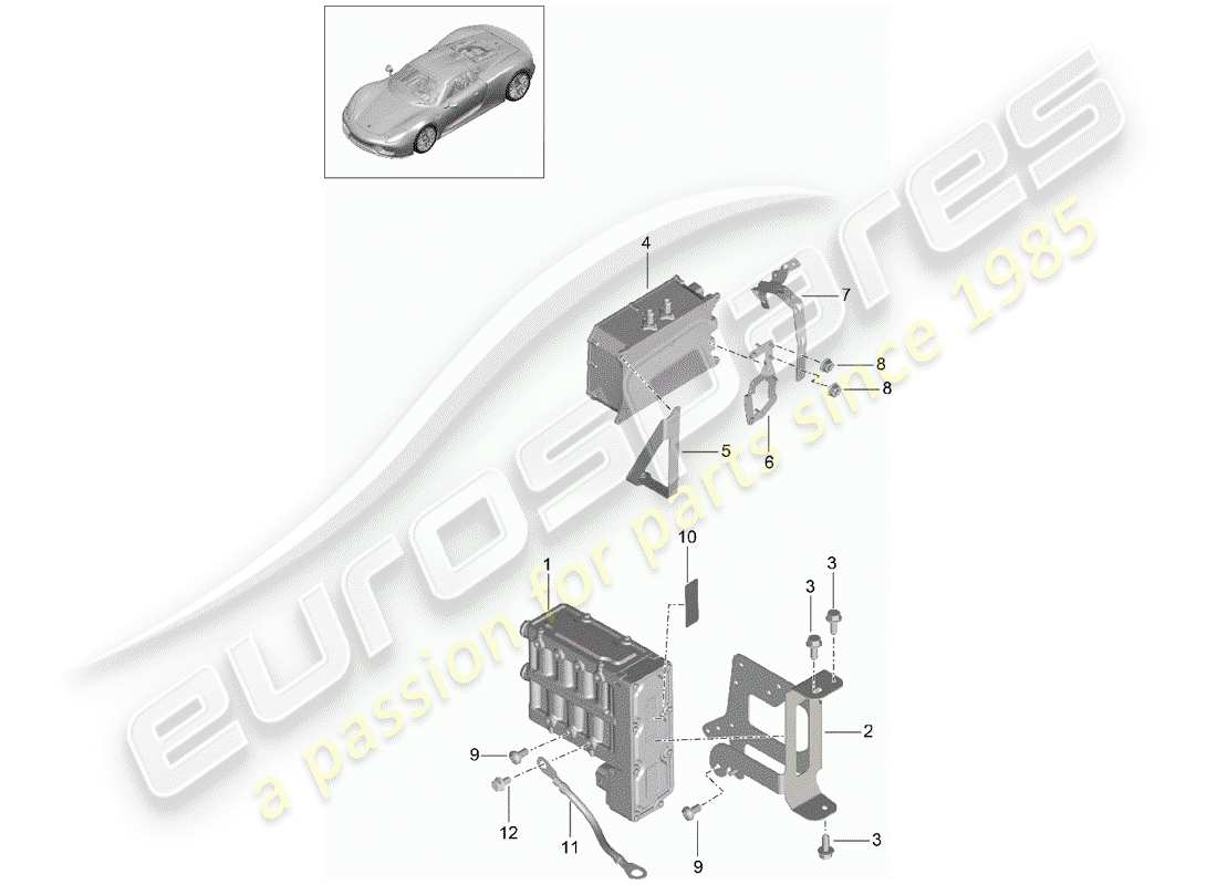 a part diagram from the porsche 918 spyder parts catalogue