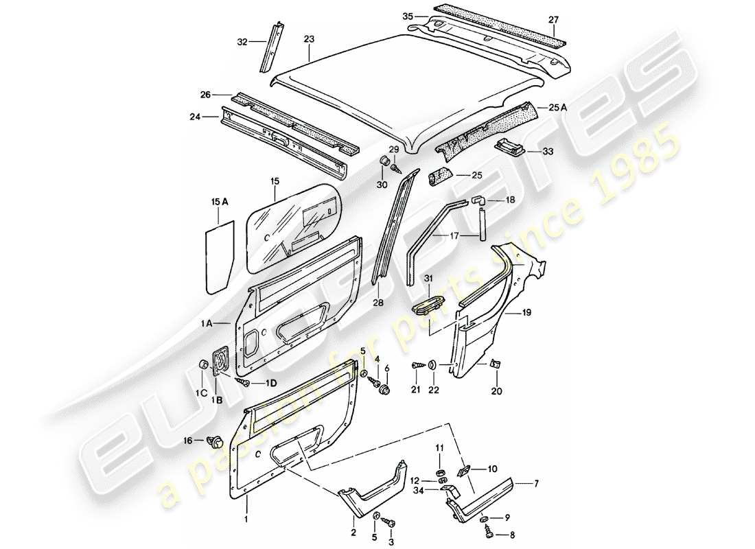 VIEW PARTS DIAGRAMS FROM THE PORSCHE 924 PARTS CATALOGUE a part diagram from the porsche 924 parts catalogue