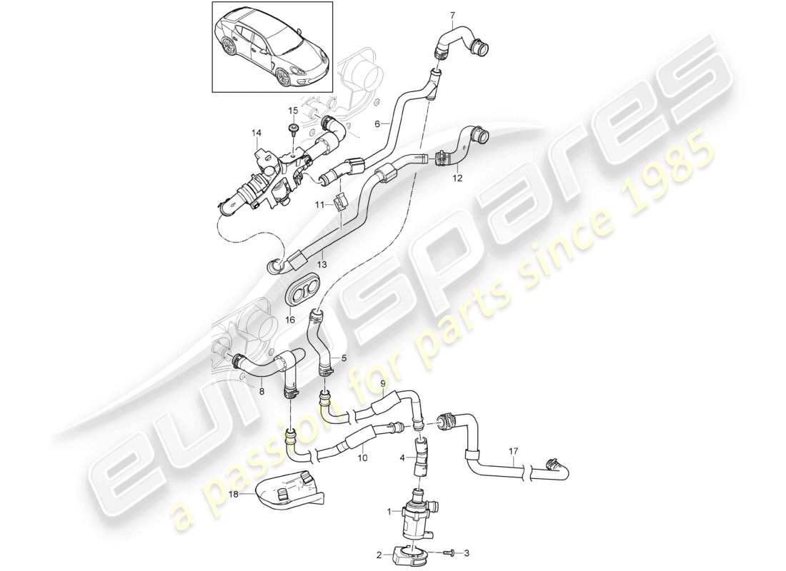 VIEW PARTS DIAGRAMS FROM THE PORSCHE PANAMERA PARTS CATALOGUE a part diagram from the porsche panamera parts catalogue