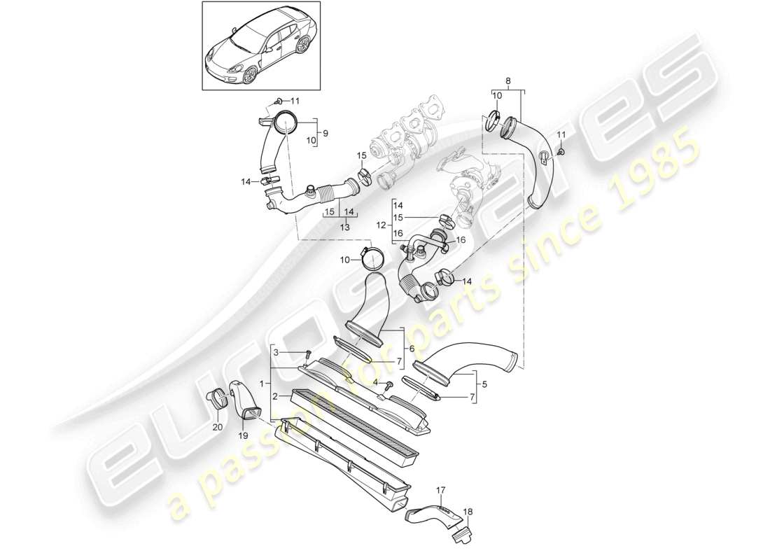 a part diagram from the porsche 2015 (panamera 970) parts catalogue