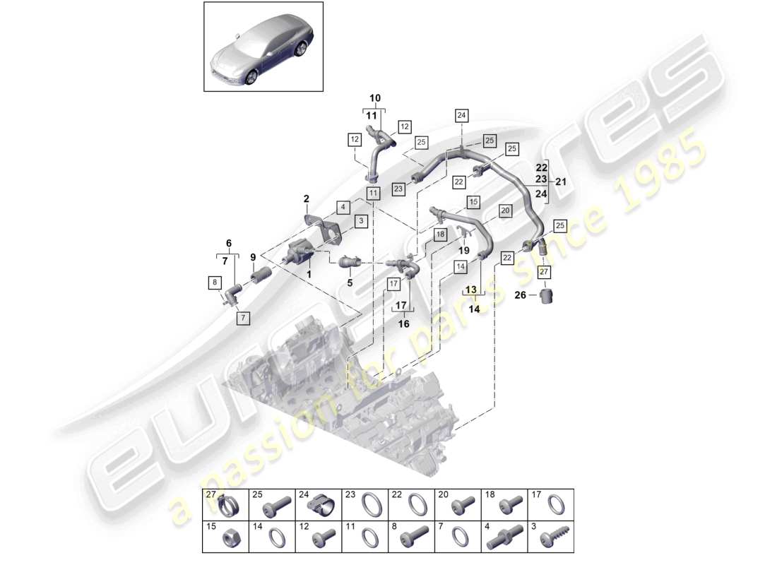 a part diagram from the porsche panamera parts catalogue