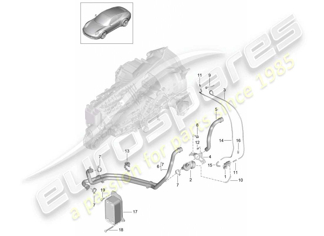 a part diagram from the porsche 2015 (991-1) parts catalogue