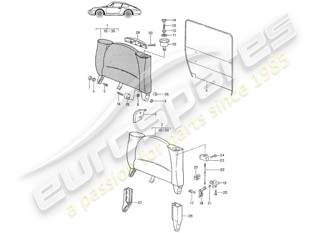 a part diagram from the porsche accessories and tequipment parts catalogue