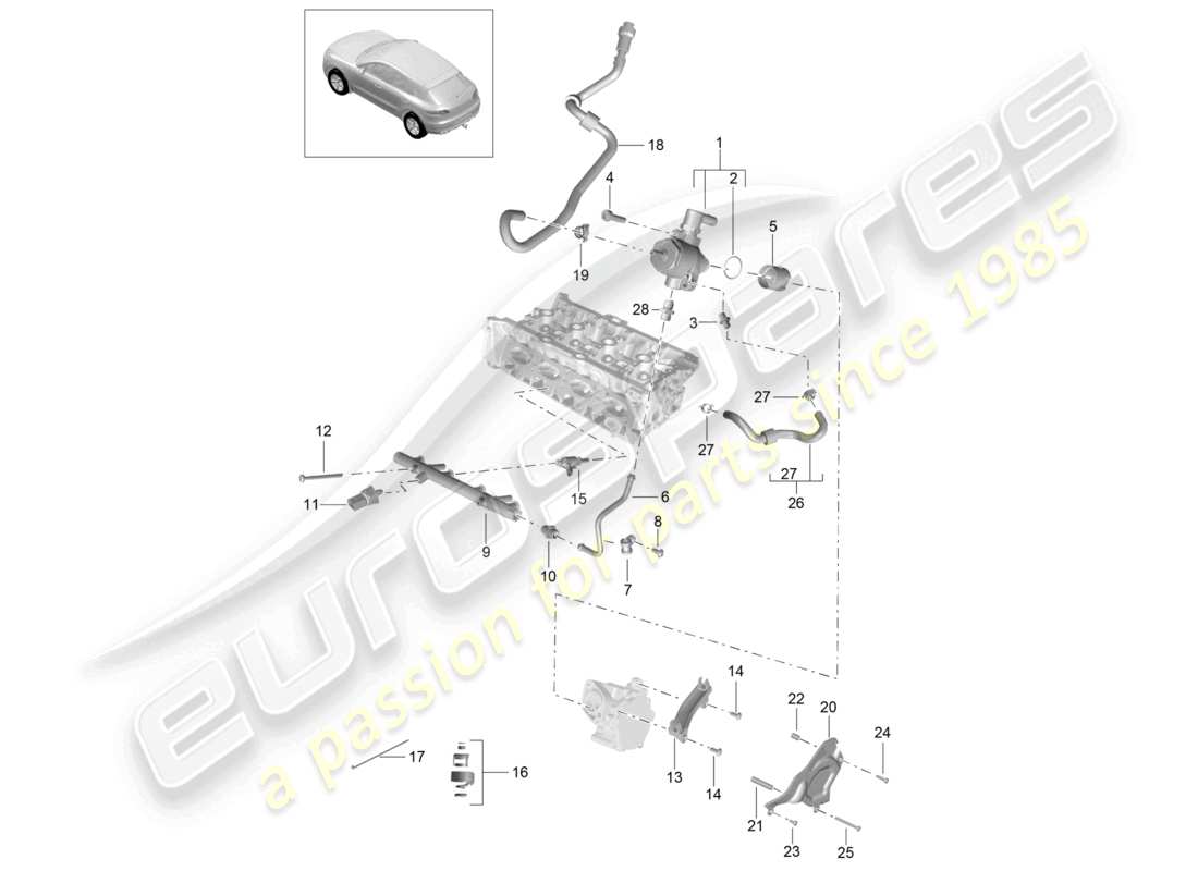 VIEW PARTS DIAGRAMS FROM THE PORSCHE MACAN PARTS CATALOGUE a part diagram from the porsche macan parts catalogue