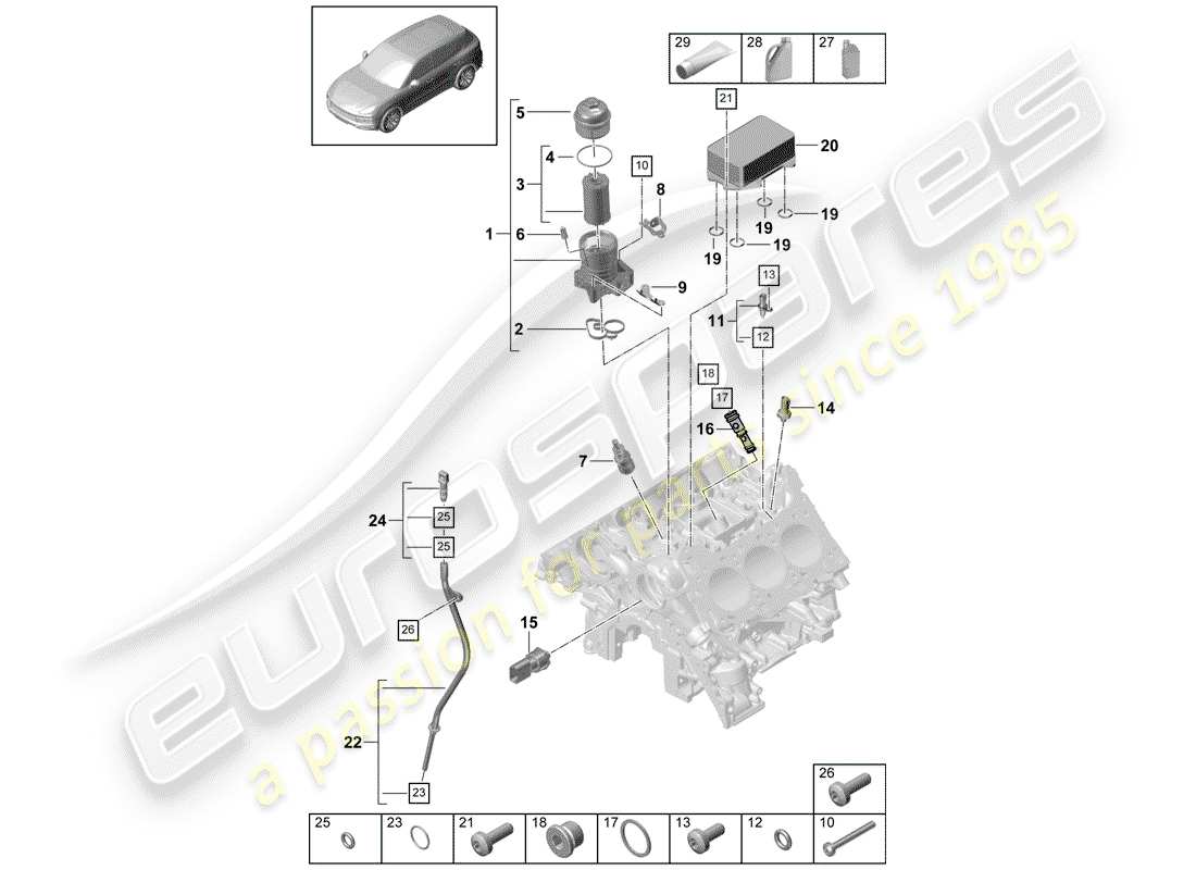 a part diagram from the porsche cayenne parts catalogue