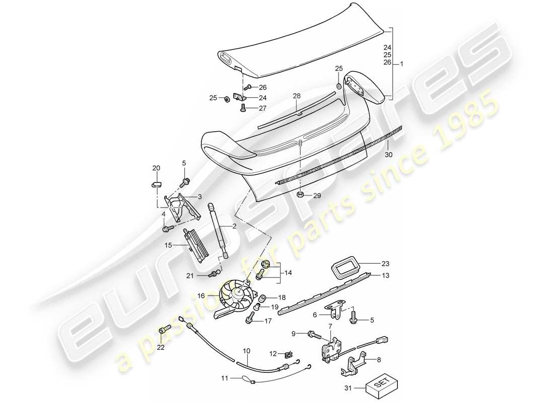 VIEW PARTS DIAGRAMS FROM THE PORSCHE 996 PARTS CATALOGUE a part diagram from the porsche 996 parts catalogue