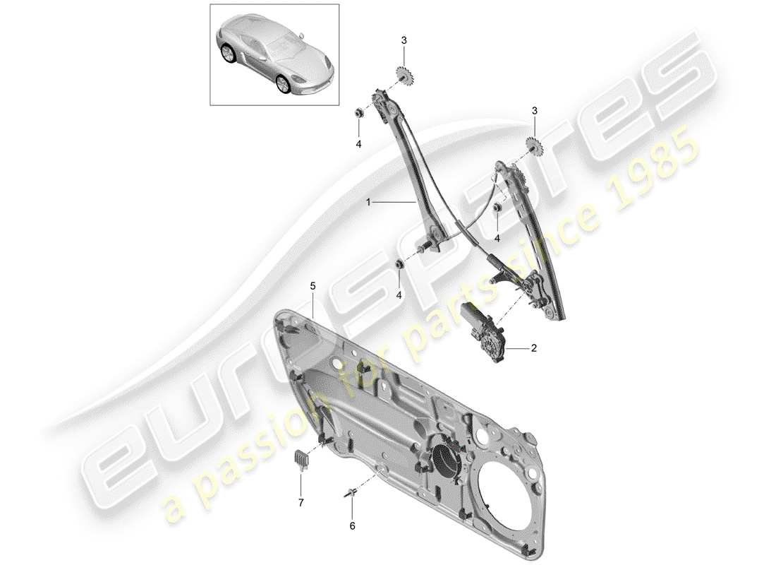 VIEW PARTS DIAGRAMS FROM THE PORSCHE CAYMAN PARTS CATALOGUE a part diagram from the porsche cayman parts catalogue