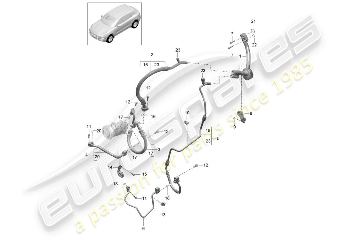 a part diagram from the porsche macan parts catalogue