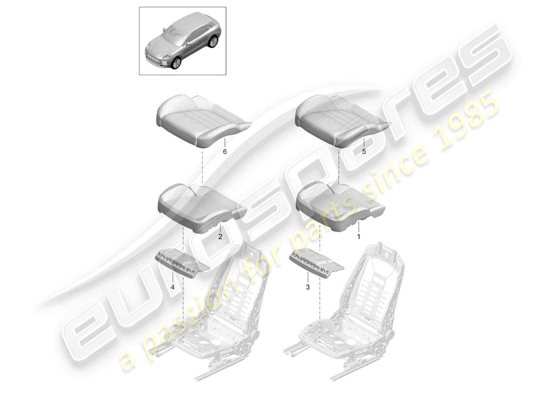 VIEW PARTS DIAGRAMS FROM THE PORSCHE MACAN PARTS CATALOGUE a part diagram from the porsche macan parts catalogue