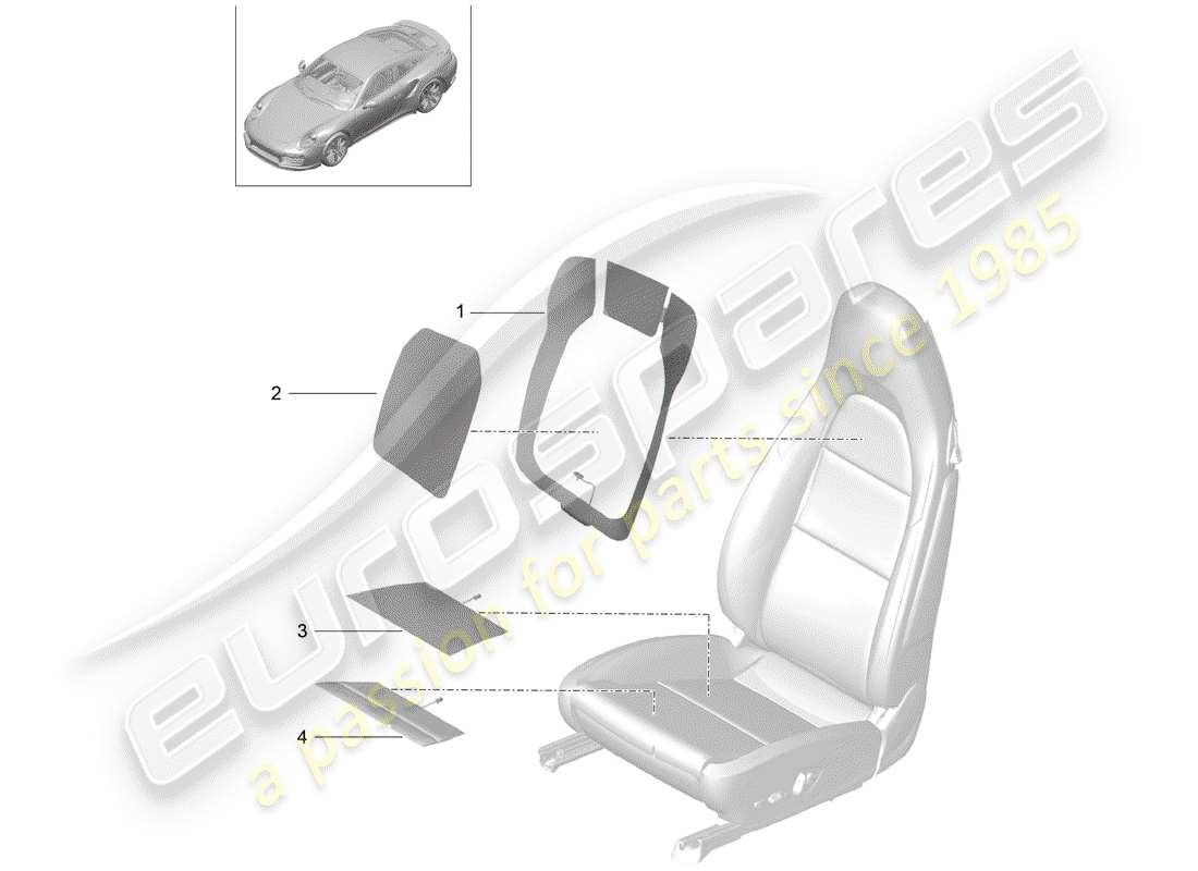 a part diagram from the porsche 2015 (991-1 turbo) parts catalogue