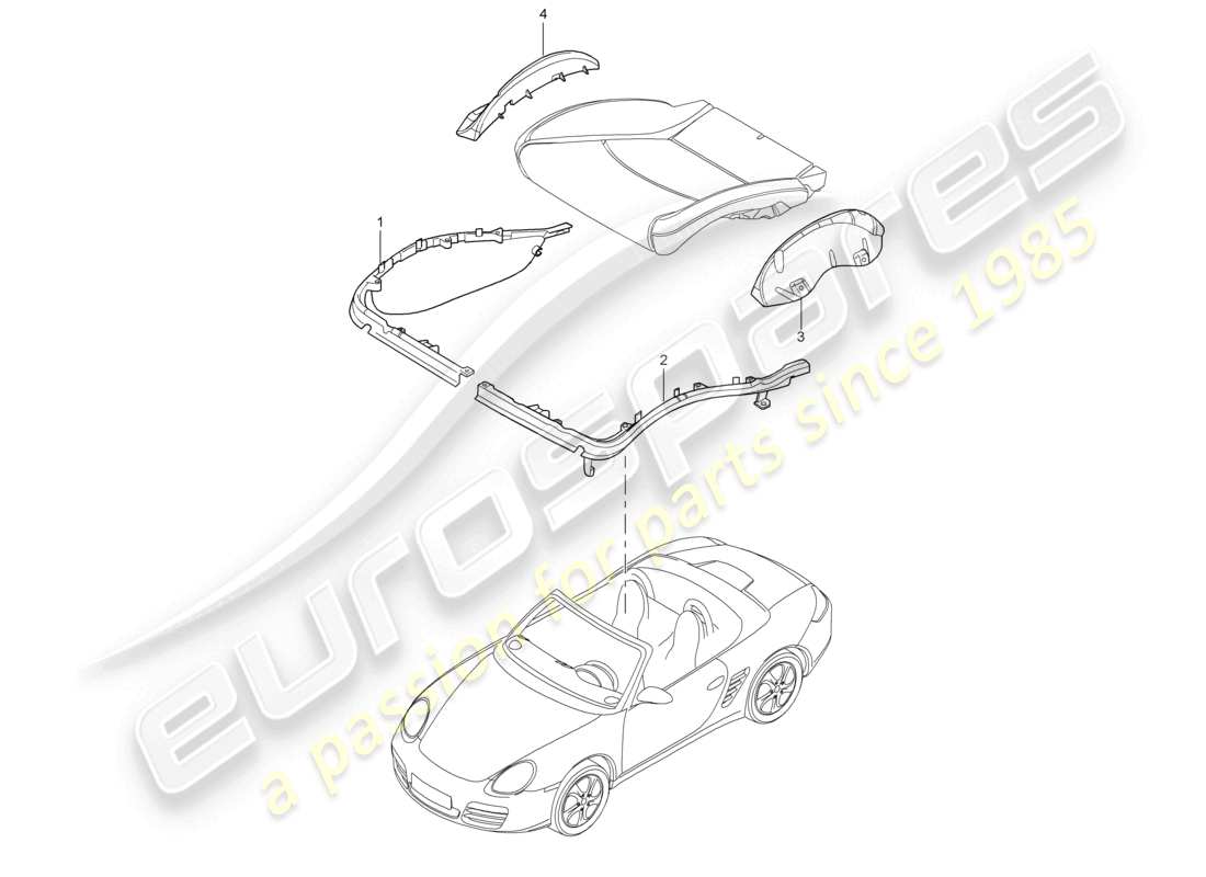 VIEW PARTS DIAGRAMS FROM THE PORSCHE BOXSTER PARTS CATALOGUE a part diagram from the porsche boxster parts catalogue