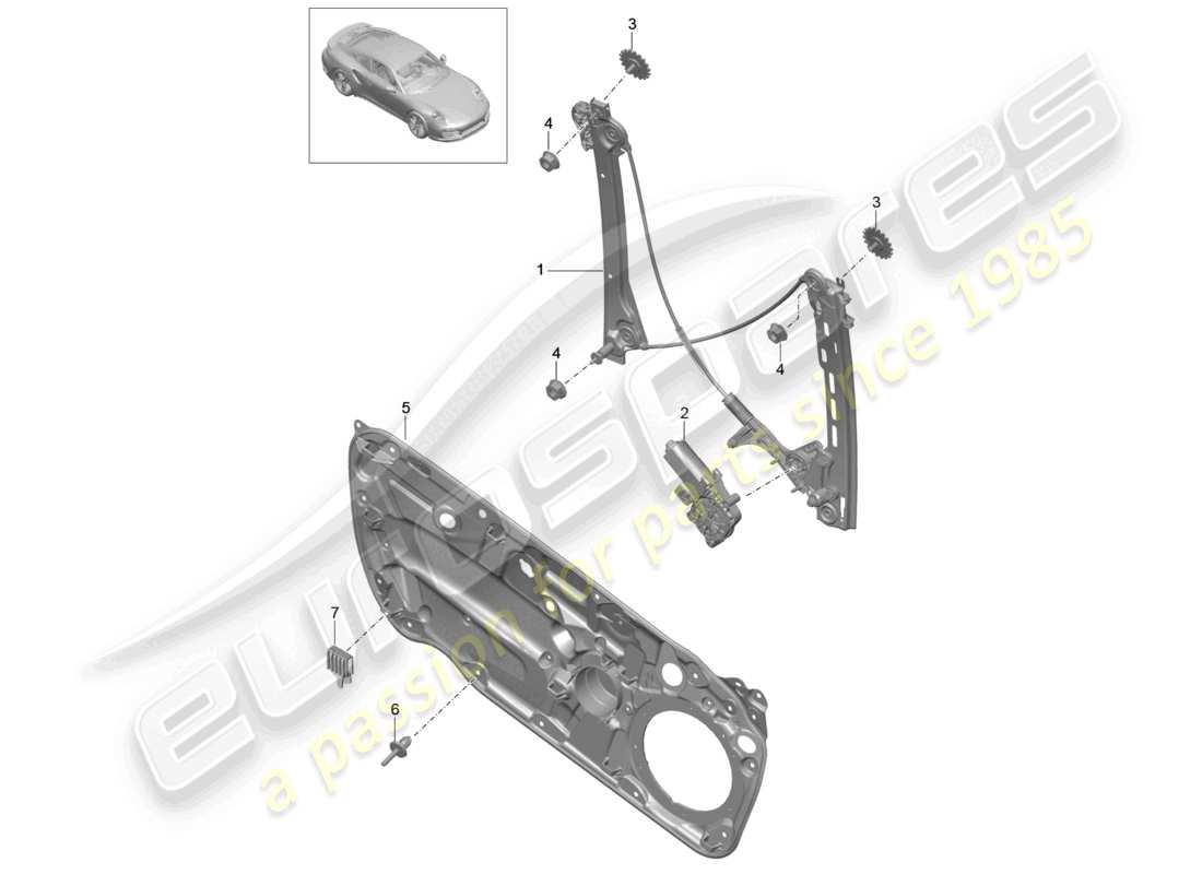 a part diagram from the porsche 991 parts catalogue