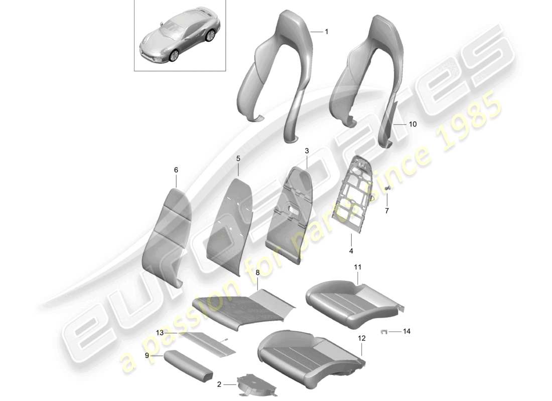 a part diagram from the porsche 991 parts catalogue