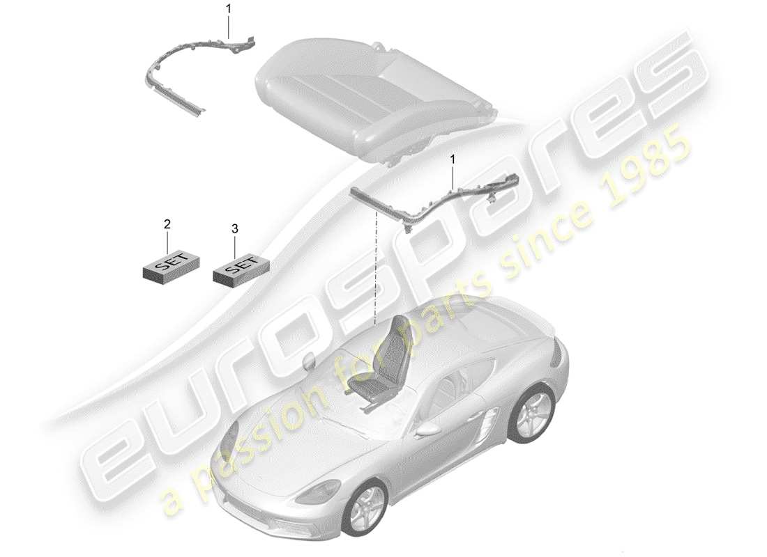 a part diagram from the porsche 2020 (718 cayman) parts catalogue