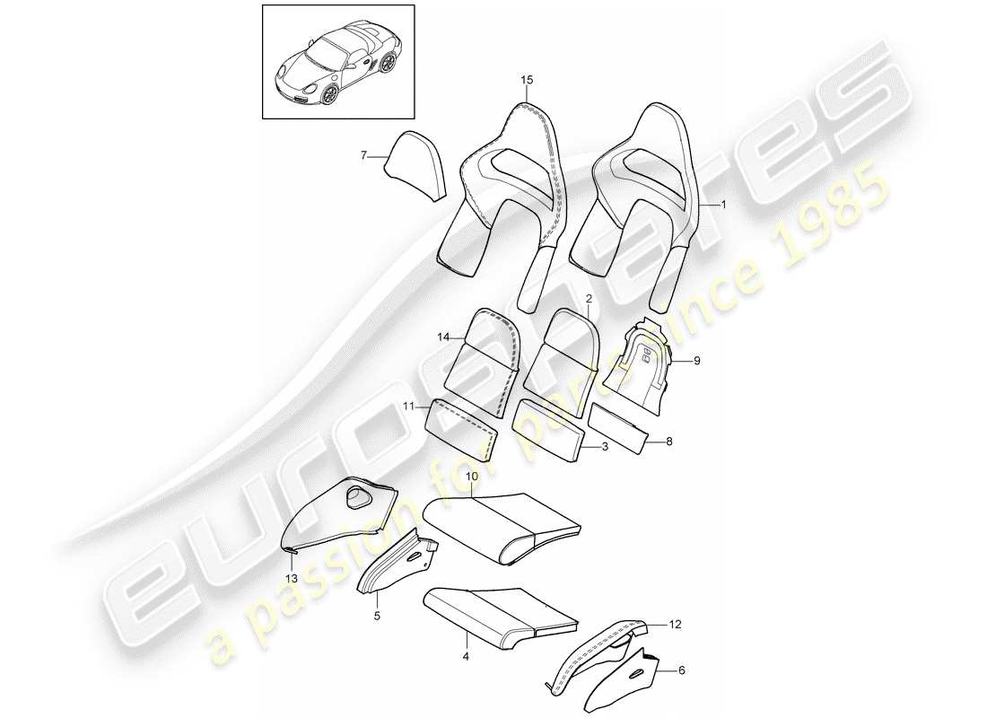a part diagram from the porsche boxster parts catalogue