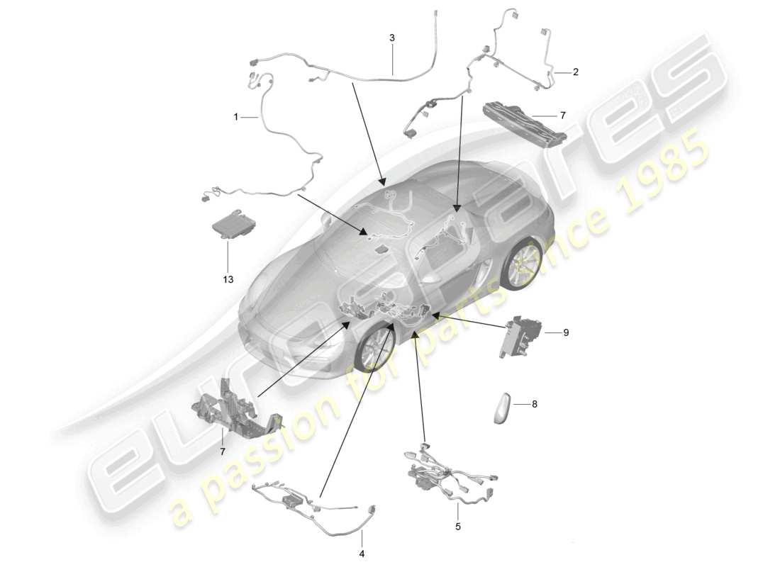 a part diagram from the porsche boxster parts catalogue