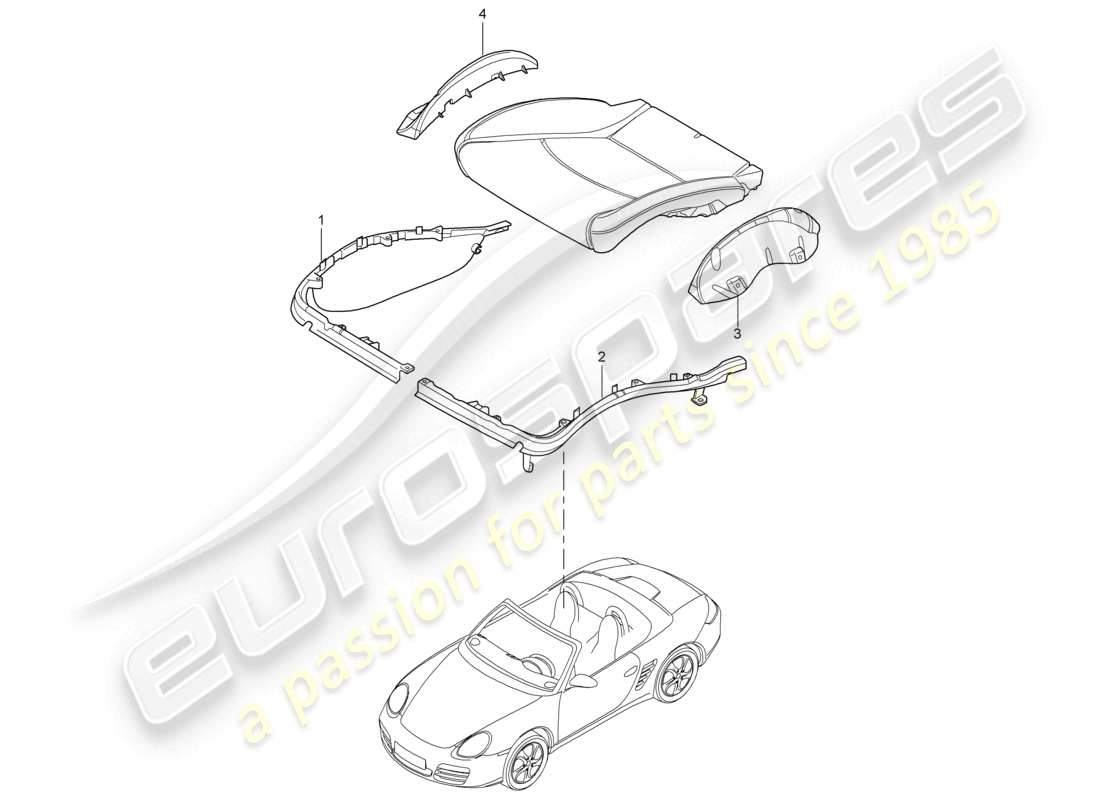 a part diagram from the porsche 2009 (987 boxster) parts catalogue
