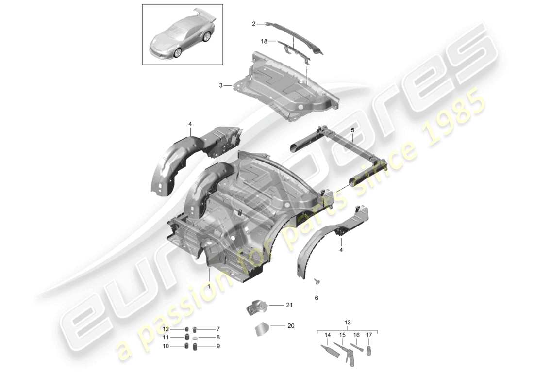 VIEW PARTS DIAGRAMS FROM THE PORSCHE 991 PARTS CATALOGUE a part diagram from the porsche 991 parts catalogue
