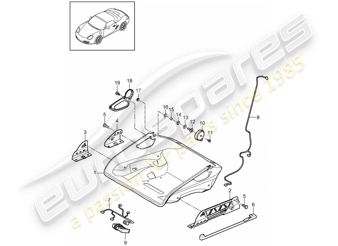VIEW PARTS DIAGRAMS FROM THE PORSCHE BOXSTER PARTS CATALOGUE a part diagram from the porsche boxster parts catalogue