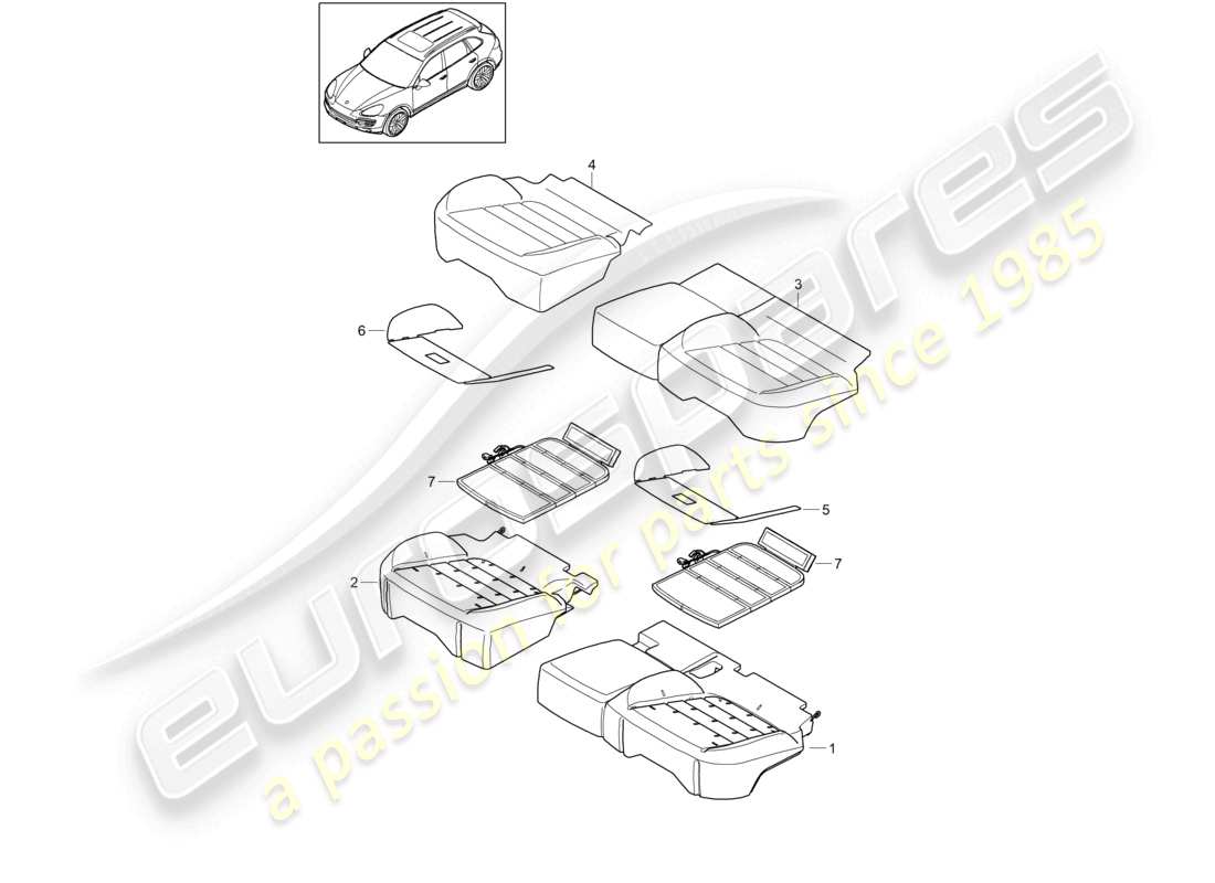 a part diagram from the porsche cayenne parts catalogue