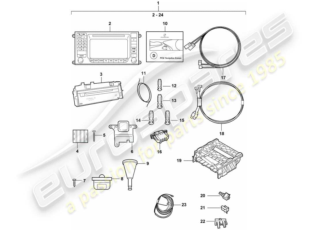 a part diagram from the porsche 2020 (tequipment cayenne) parts catalogue