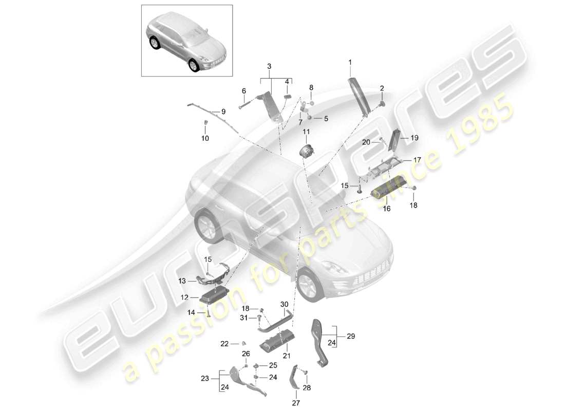 a part diagram from the porsche macan parts catalogue