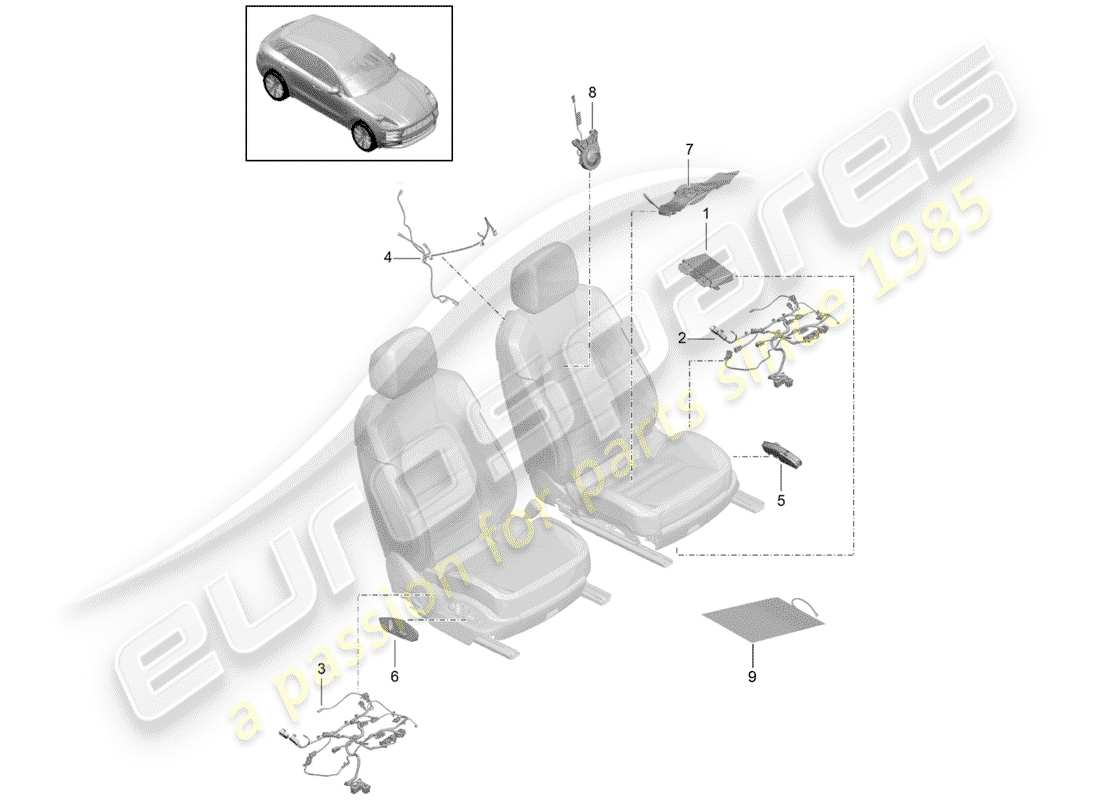 a part diagram from the porsche macan parts catalogue