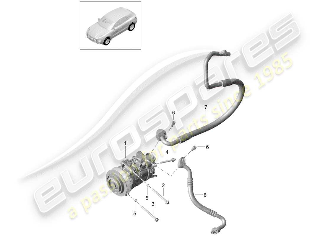 porsche 2015 (macan) compressor parts diagram