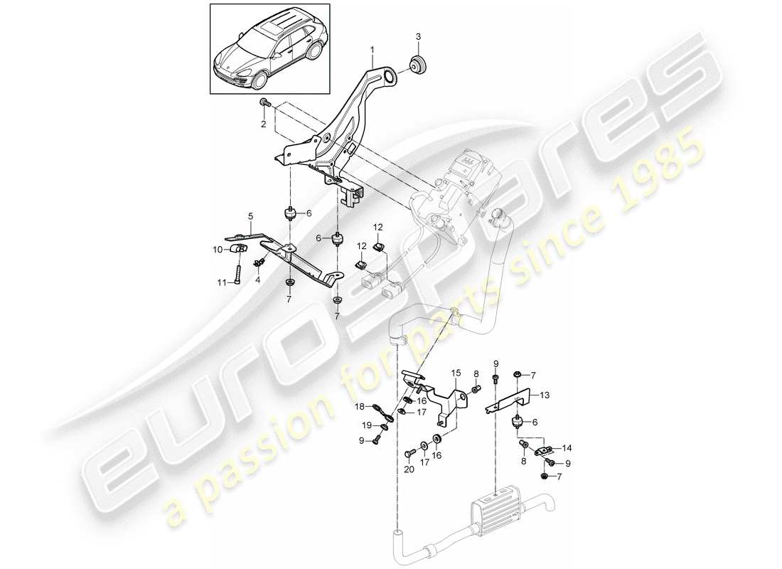 porsche 2014 (cayenne e2 92a) bracket part diagram