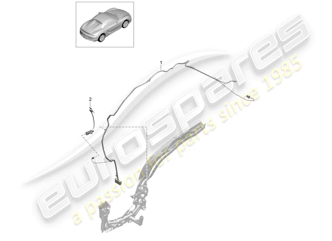 porsche 2018 (718 boxster) convertible top wire set parts diagram