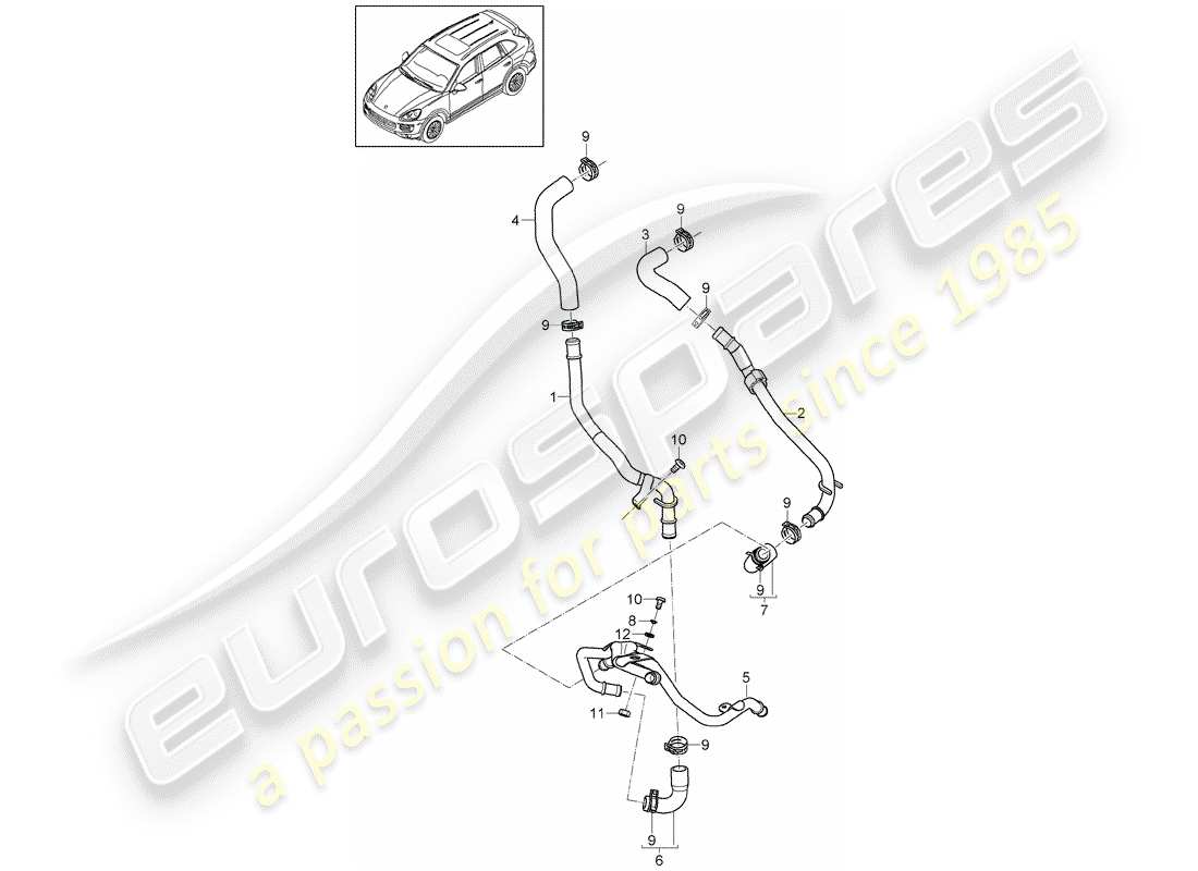 porsche 2017 (cayenne e2 92a) heater part diagram