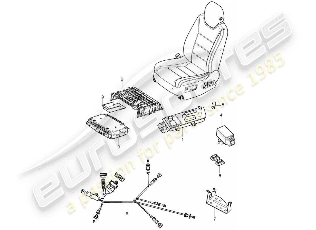 porsche 2003 (cayenne e1 9pa) switch part diagram