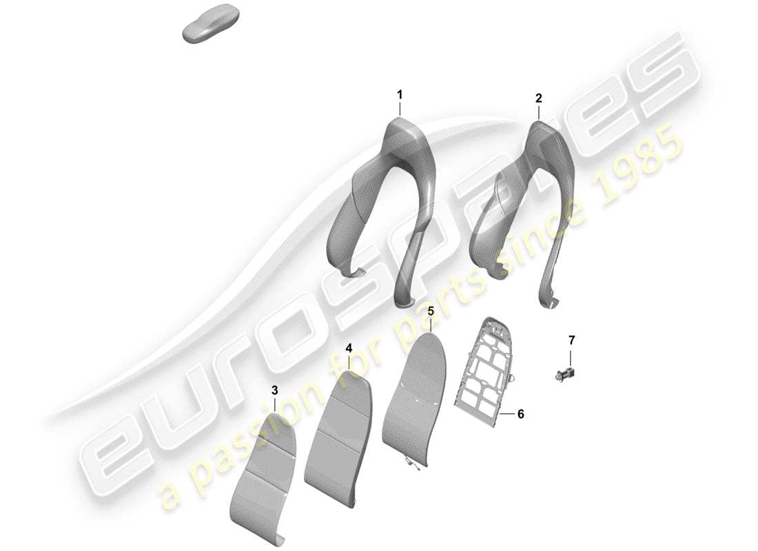 porsche 2019 (718 boxster spyder) foam part part diagram