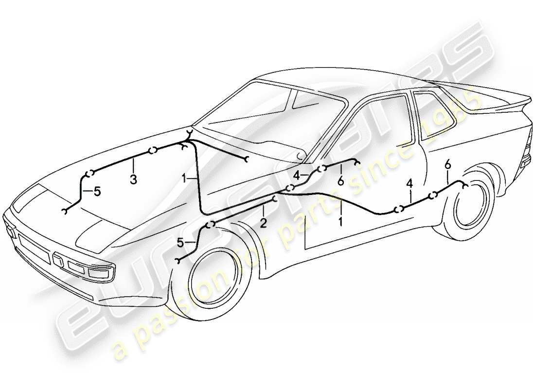 porsche 1988 (944) wiring harnesses - anti-locking brake syst. -abs- - brake pad wear indicator part diagram
