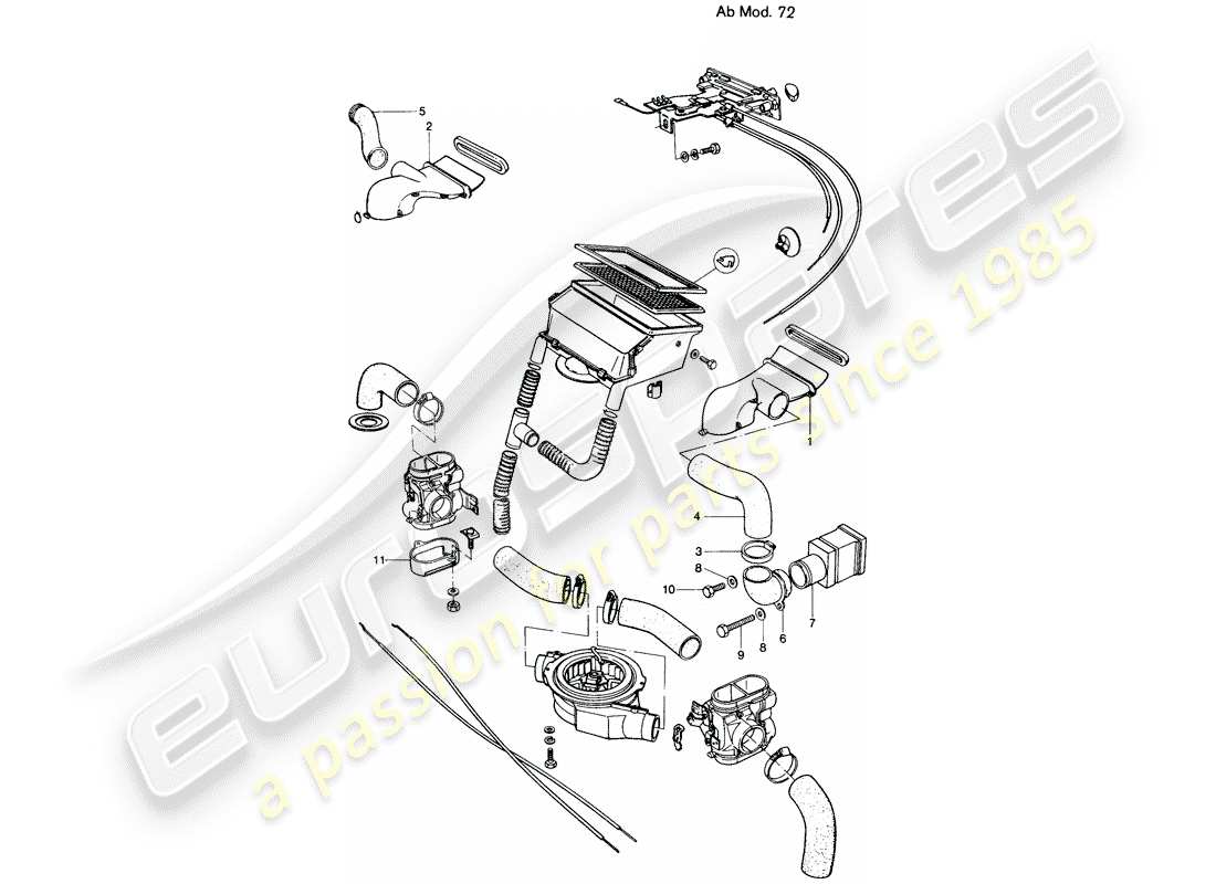 porsche 1974 (914) ventilation - heater - d - mj 1972>> part diagram
