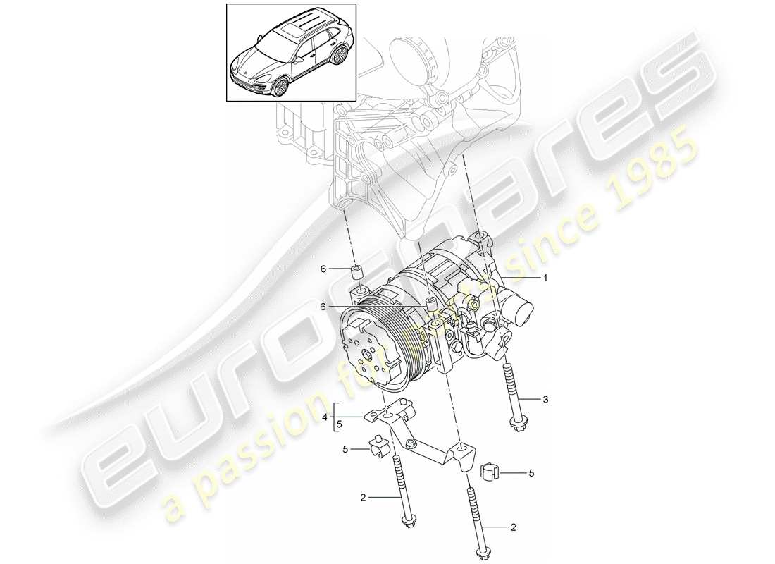 porsche 2013 (cayenne e2 92a) compressor parts diagram