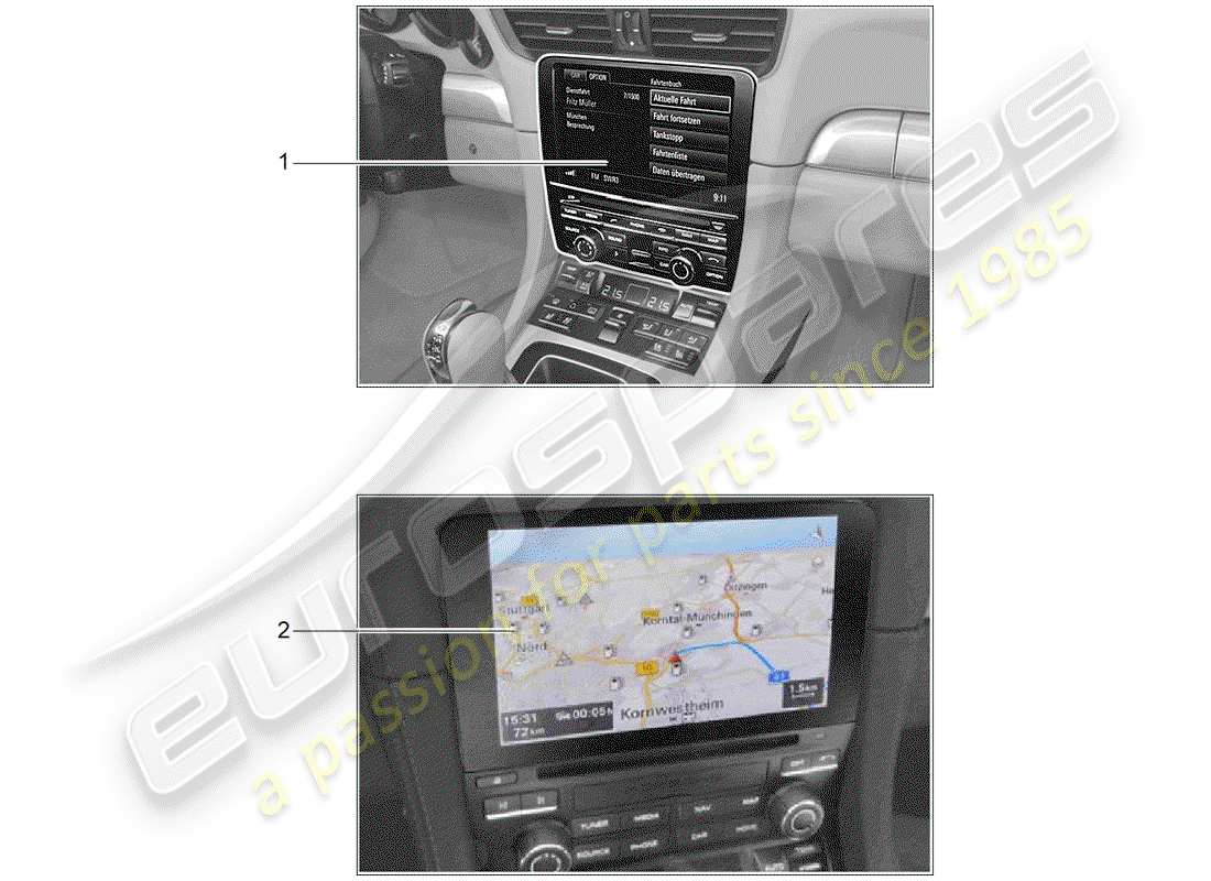 porsche 2019 (tequipment 98x/99x) navigation system parts diagram