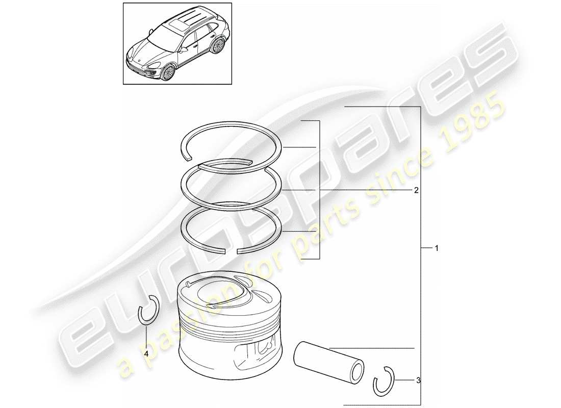 porsche 2014 (cayenne e2 92a) piston part diagram