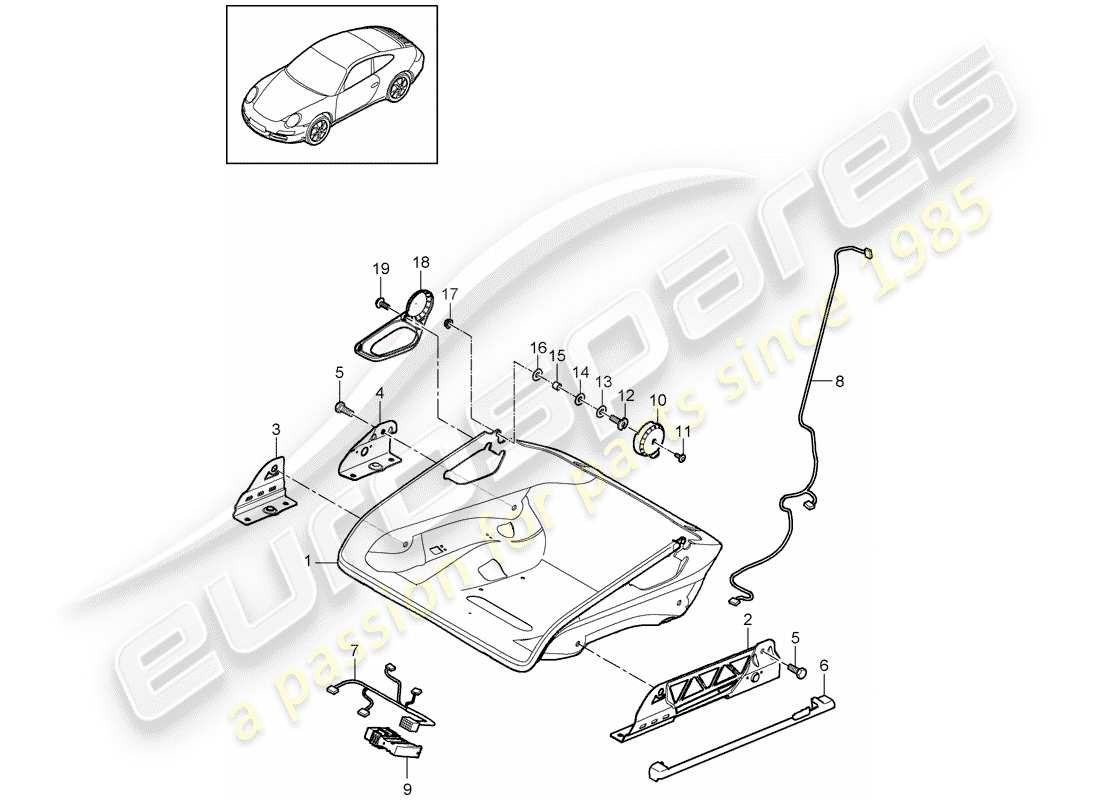 porsche 2012 (997-2) seat parts diagram