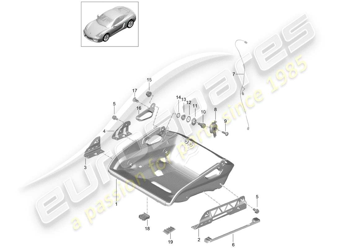 porsche 2016 (981 cayman) seat part diagram