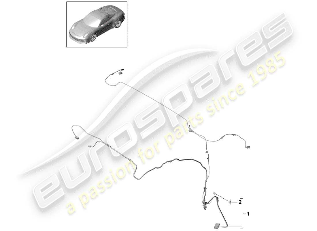 porsche 2019 (991-2 r/gt3/rs) harness for convertible part diagram