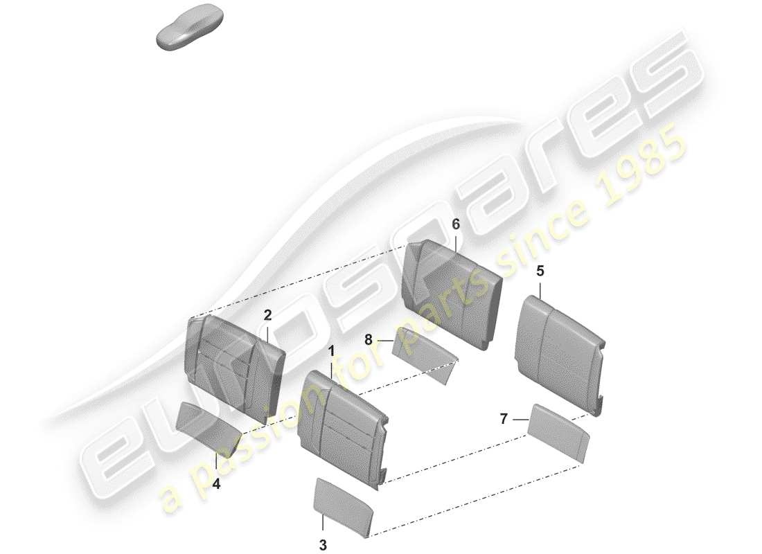 porsche 2020 (992-1) foam part part diagram