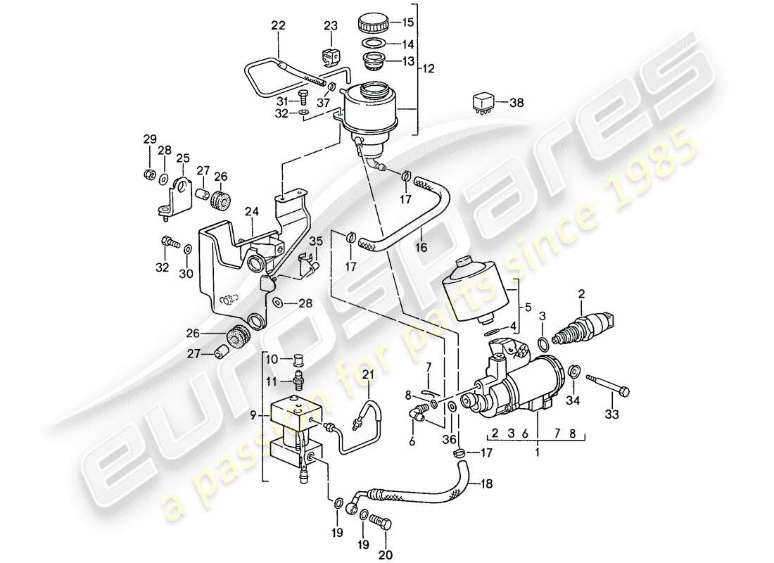 porsche 1991 (928) automatic transmission - lock control 1 - d - mj 1990>> part diagram