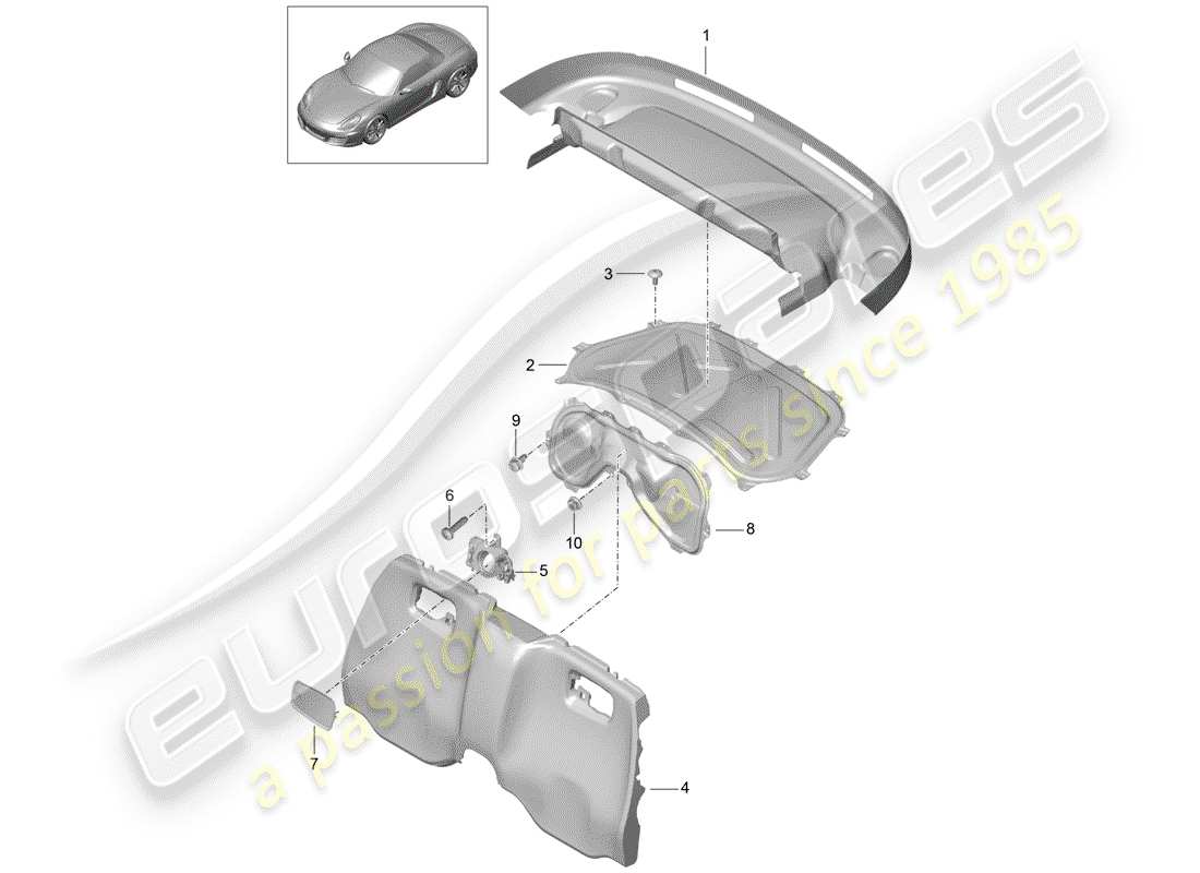 porsche 2013 (981 boxster) trims parts diagram