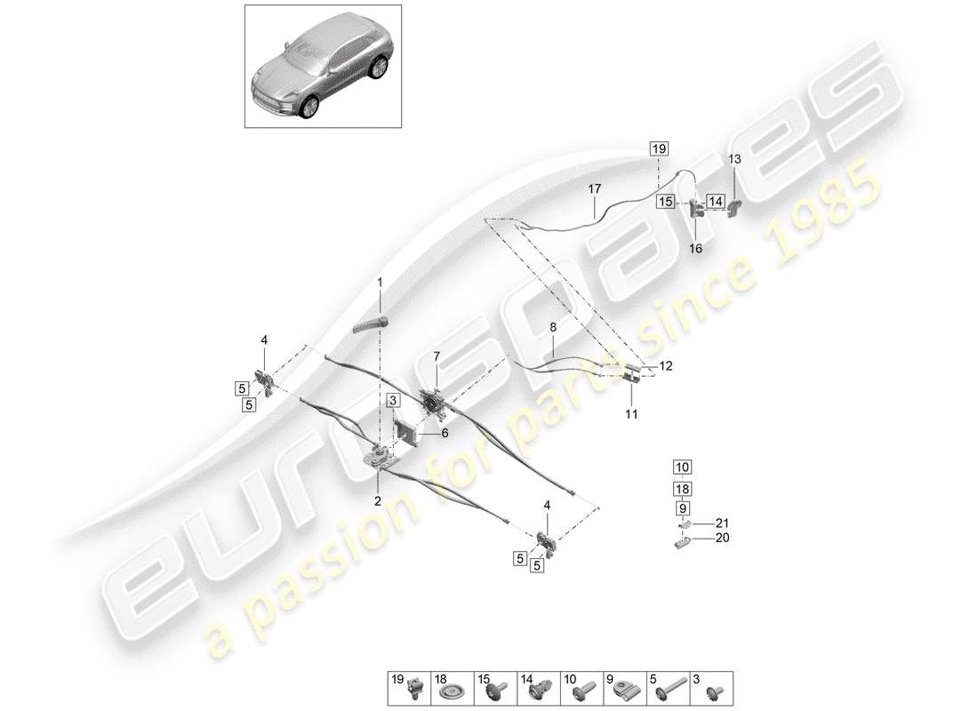 porsche 2020 (macan) cover parts diagram