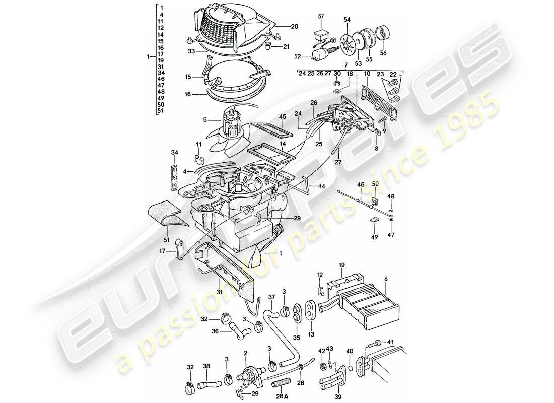 porsche 1977 (924) heater - d - mj 1979>> - mj 1979 part diagram