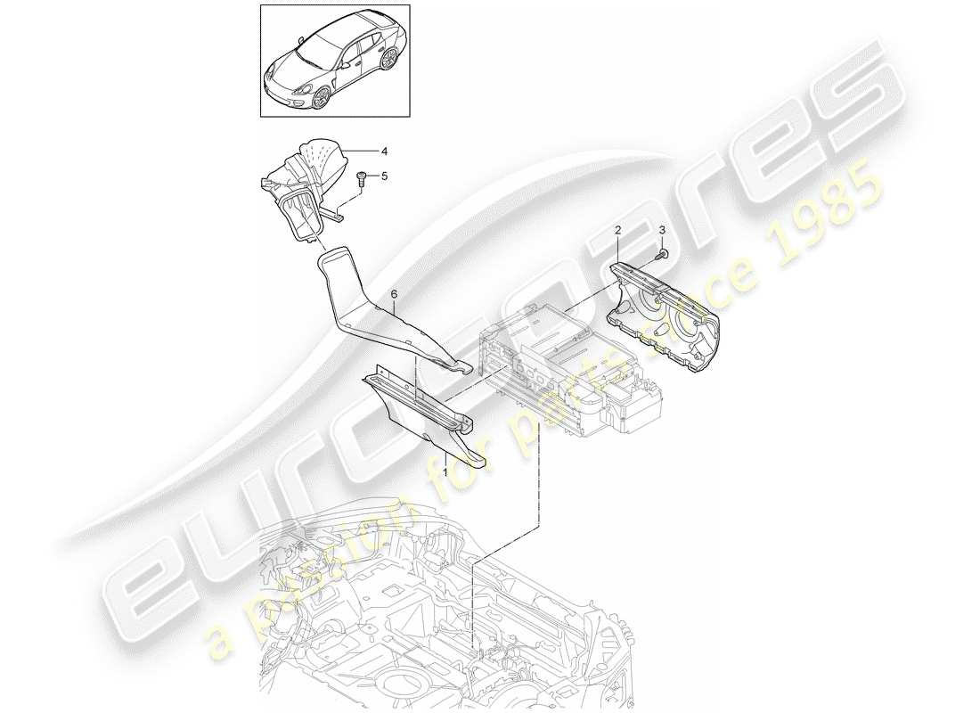 porsche 2016 (panamera 970) air duct part diagram