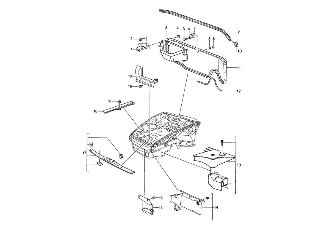 porsche 1994 (964) cover - front end part diagram